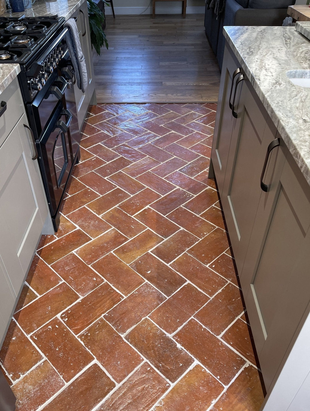 Rustic Presealed Terracotta Brick Tiles 12 x 24 x 2cm - Baked Earth
