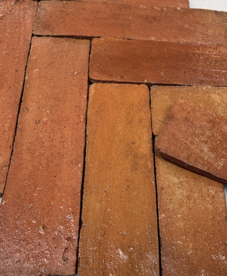 Saint Martin Pale Presealed Thin Terracotta Parquet Tiles 8 x 32 x 1.5cm