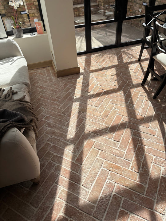 Saint Martin Pale Terracotta Parquet Thin Tiles 7.5 x 30 x 1cm - Baked Earth