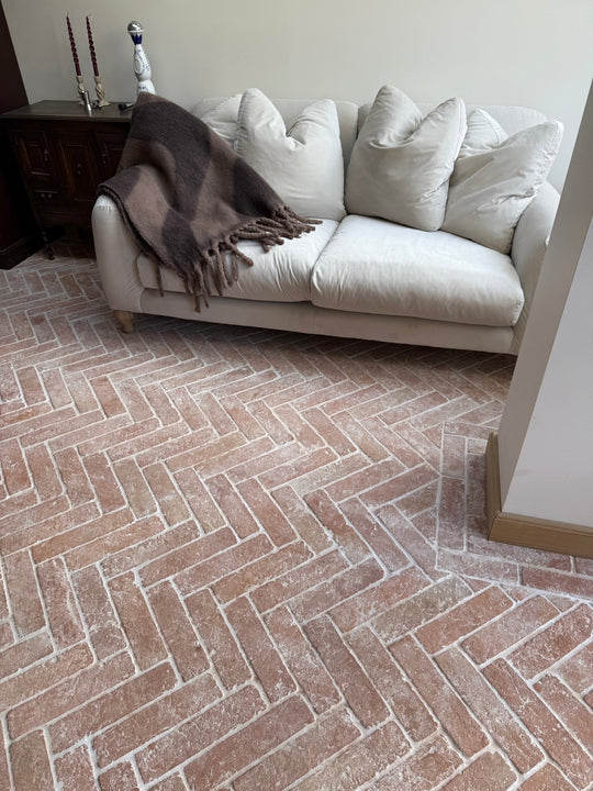 Saint Martin Pale Terracotta Parquet Thin Tiles 7.5 x 30 x 1cm - Baked Earth