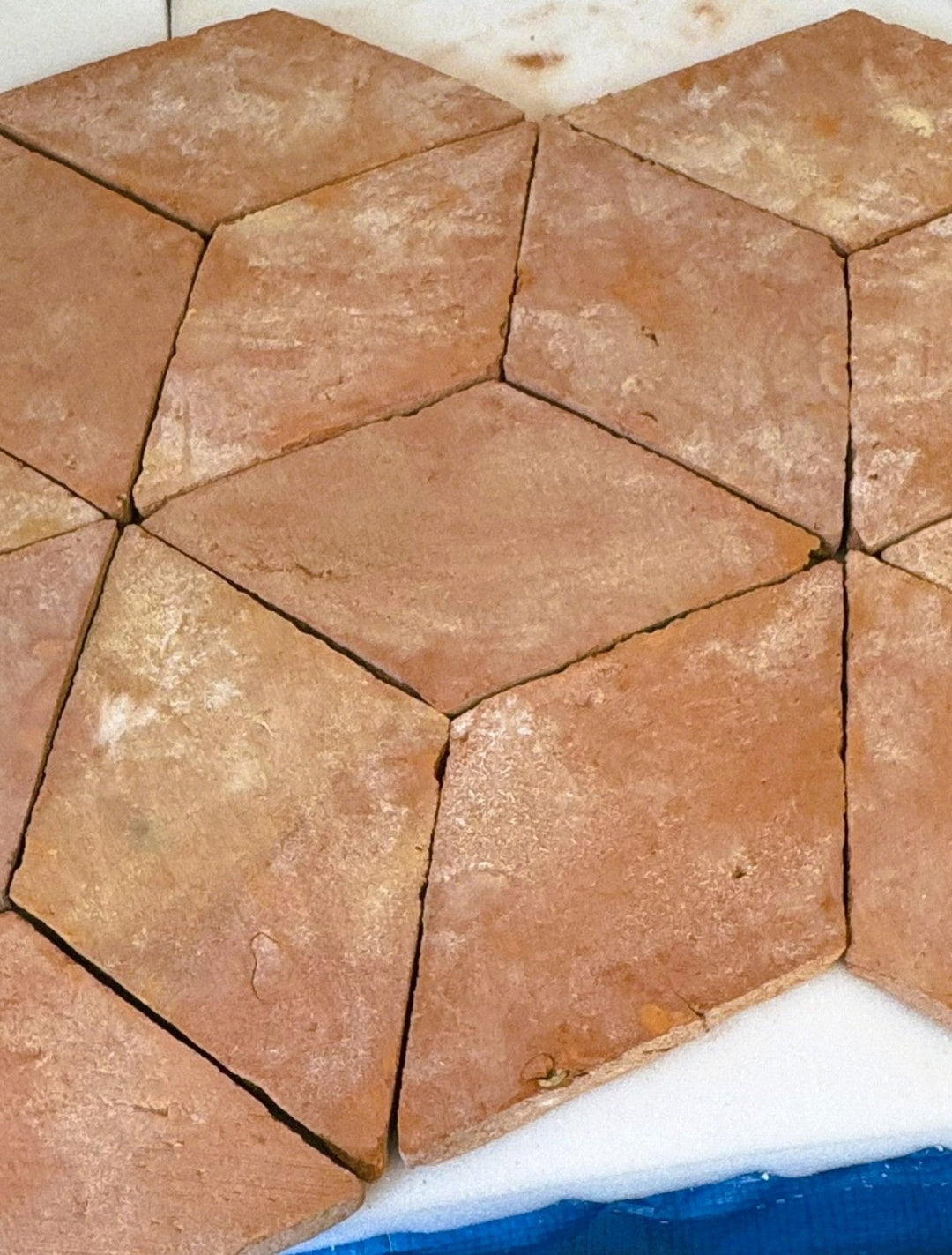 Saint Martin Rhombus Large Pale Terracotta Tiles 16.5 x 16.6 x 30 x 2cm - Baked Earth