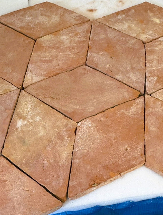 Saint Martin Rhombus Large Pale Terracotta Tiles 16.5 x 16.6 x 30 x 2cm - Baked Earth