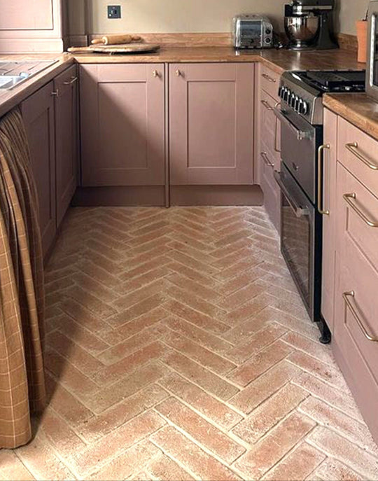 Saint Martin Terracotta Parquet Thin Tiles 8 x 32 x 1.5cm - Baked Earth