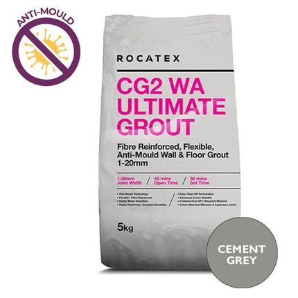 Rocatex Ultimate Grout Cement Grey 5kg - Baked Earth
