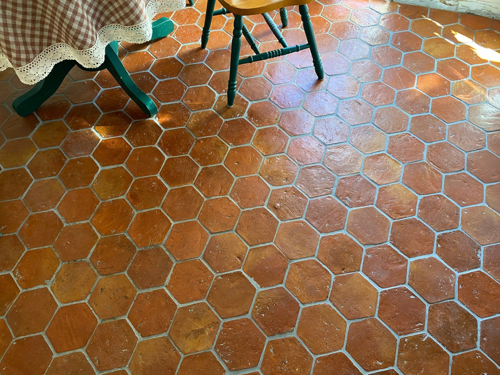 Rustic Presealed Terracotta Hexagonal Tiles 15 x 15 x 2cm - Baked Earth