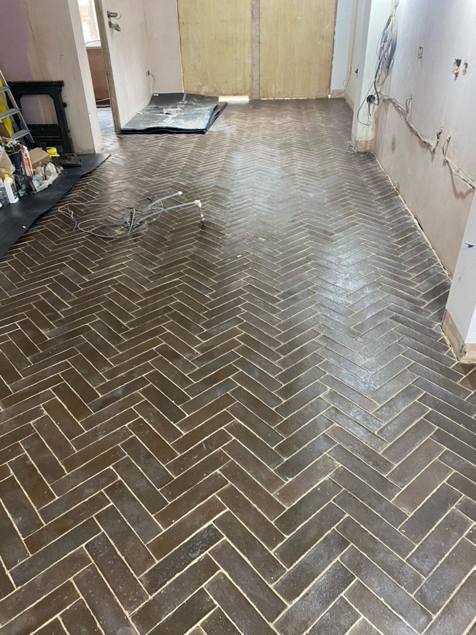 Spanish Handmade Black Terracotta Parquet Tiles 7.5×30×2cm – Rustic Presealed Finish - Baked Earth