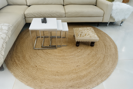 Sonali (Golden) Braided Round Jute Rug – 200 cm