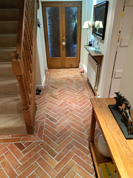 Saint Martin Pale Presealed Terracotta Parquet Tiles 7.5 x 30 x 1cm