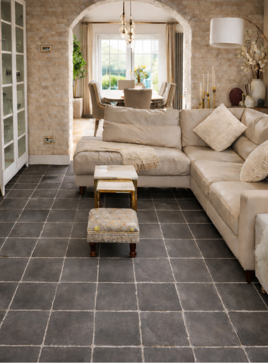 Spanish Rustic Black Unsealed Terracotta Square Tiles 30 x 30 x 2cm