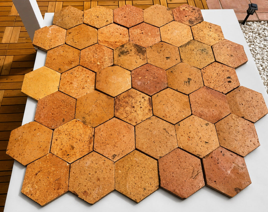 Antique Reclaimed Terracotta Hexagonal | Pre-Sealed