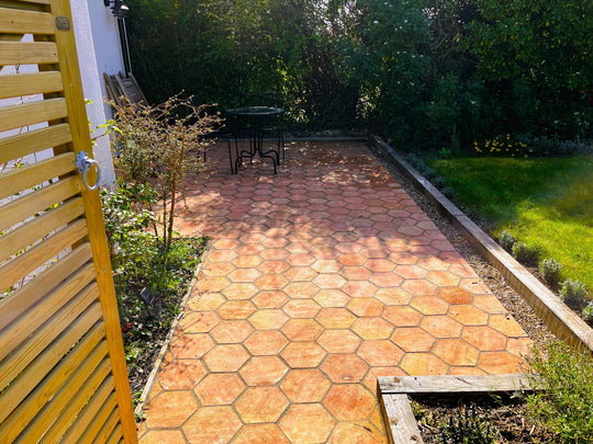 Baked Earth Rustic Terracotta Hexagonal 20 x 20 x 2cm - Baked Earth