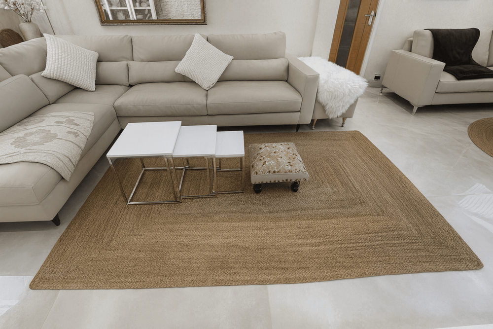 Golden Braided Jute Rug 170 x 240 cm - Baked Earth