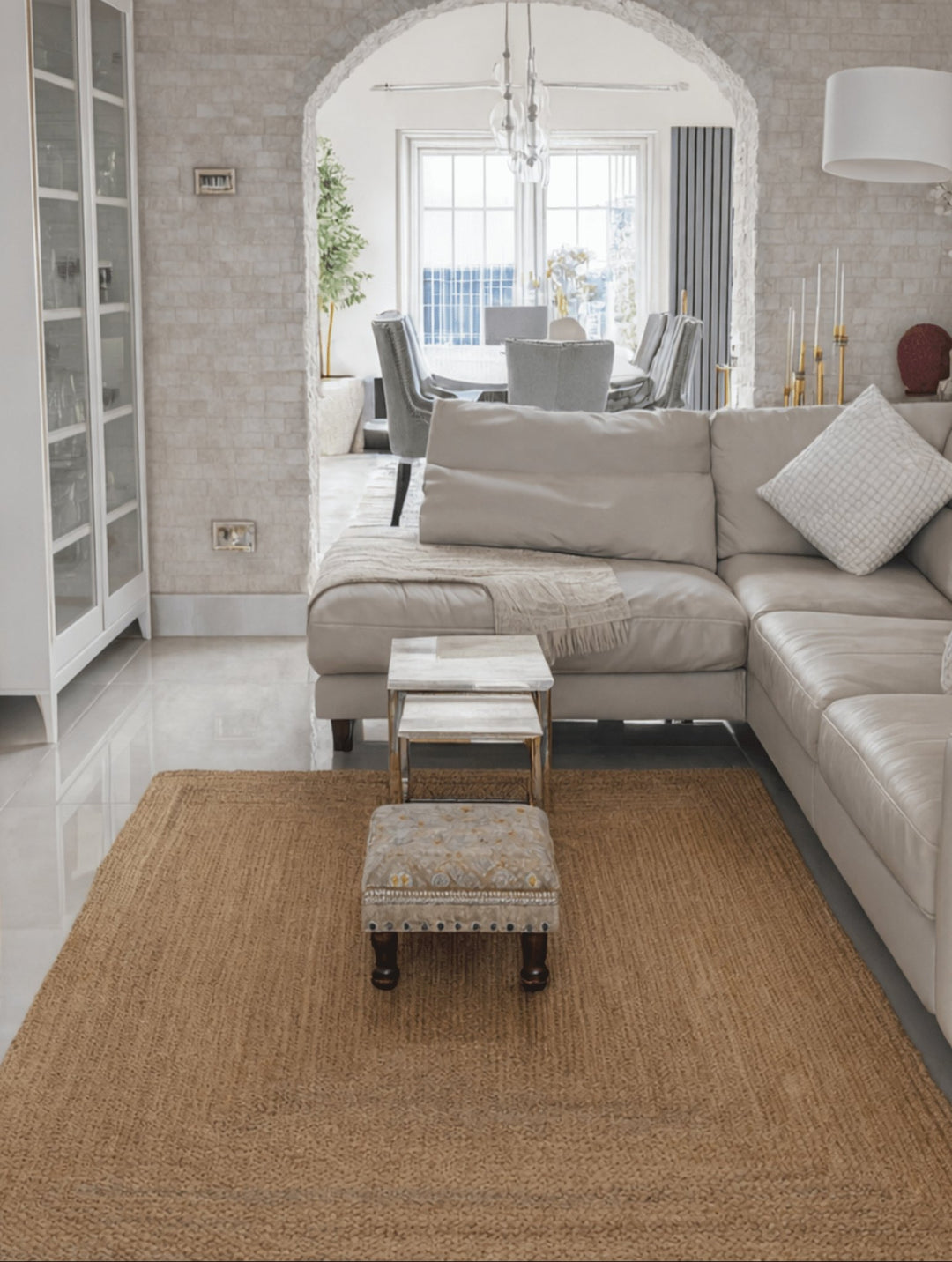 Golden Braided Jute Rug 200 x 300 cm - Baked Earth