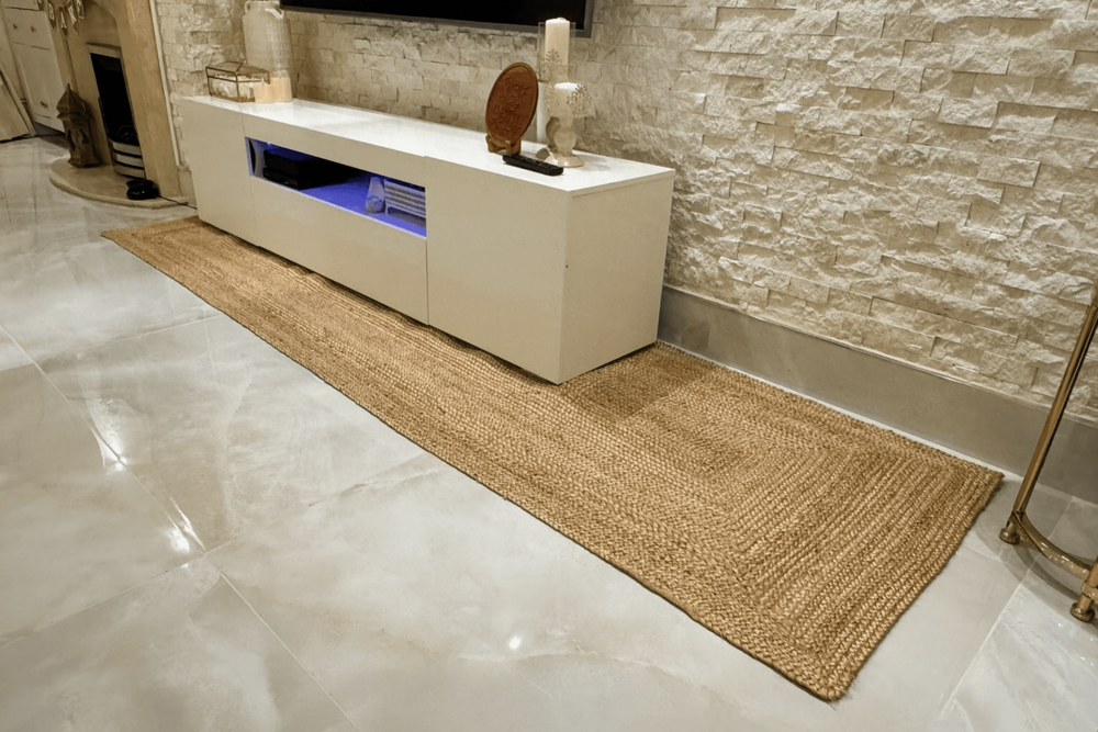 Golden Braided Jute Runner 80 x 300 cm - Baked Earth