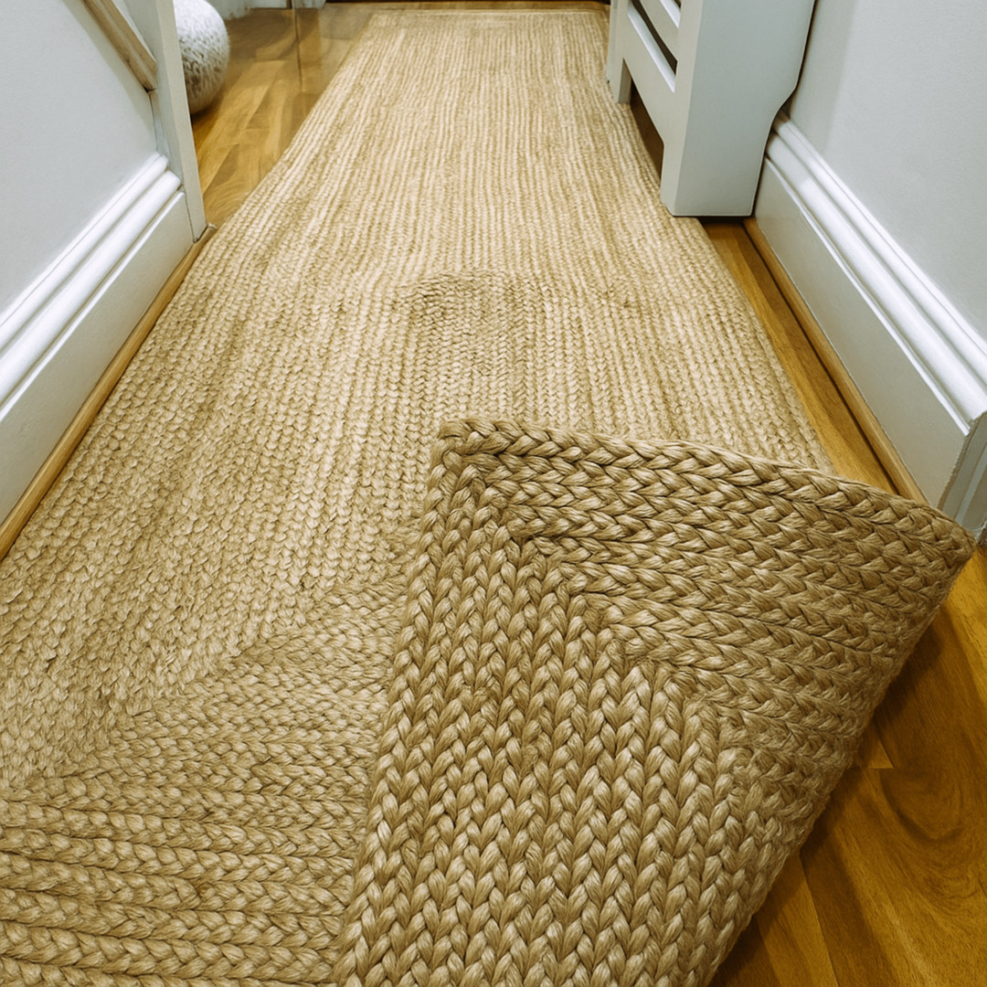 Golden Braided Jute Runner 80 x 300 cm - Baked Earth