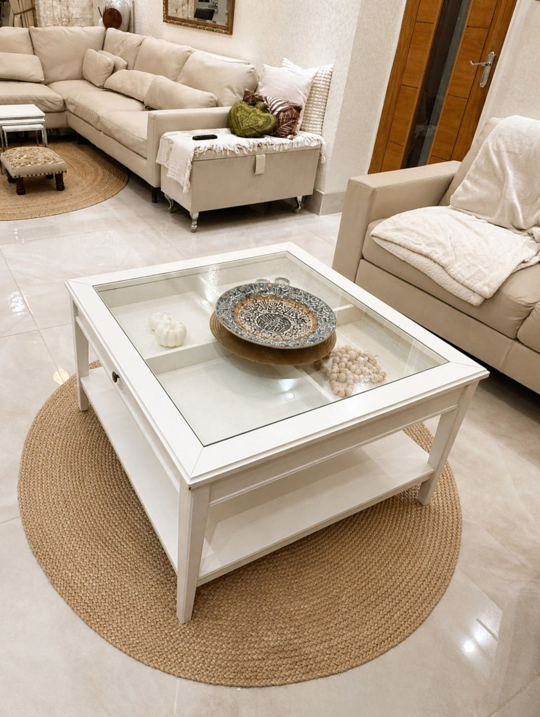 Golden Braided Round Jute Rug 150cm - Baked Earth