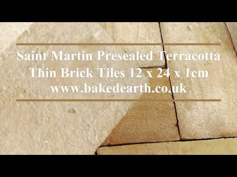 Saint Martin Pale Presealed Terracotta Brick Tiles 12 x 24 x 1cm