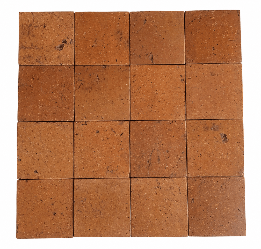 Reclaimed Terracotta Floor Tiles – Pre-Sealed 15 × 15 × 1.5 cm - Baked Earth