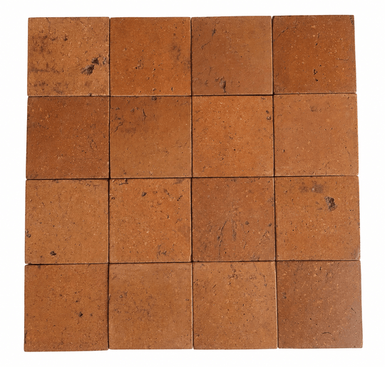 Reclaimed Terracotta Floor Tiles – Pre-Sealed 15 × 15 × 1.5 cm - Baked Earth
