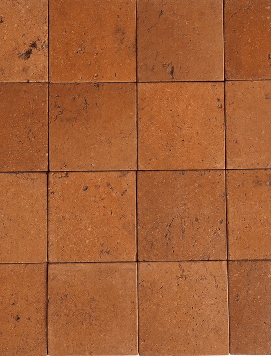 Reclaimed Terracotta Floor Tiles – Pre-Sealed 15 × 15 × 1.5 cm - Baked Earth