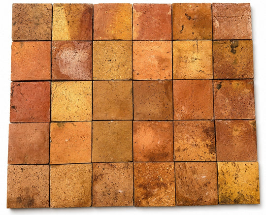 Reclaimed Terracotta Floor Tiles – Pre-Sealed 15 × 15 × 1.5 cm - Baked Earth