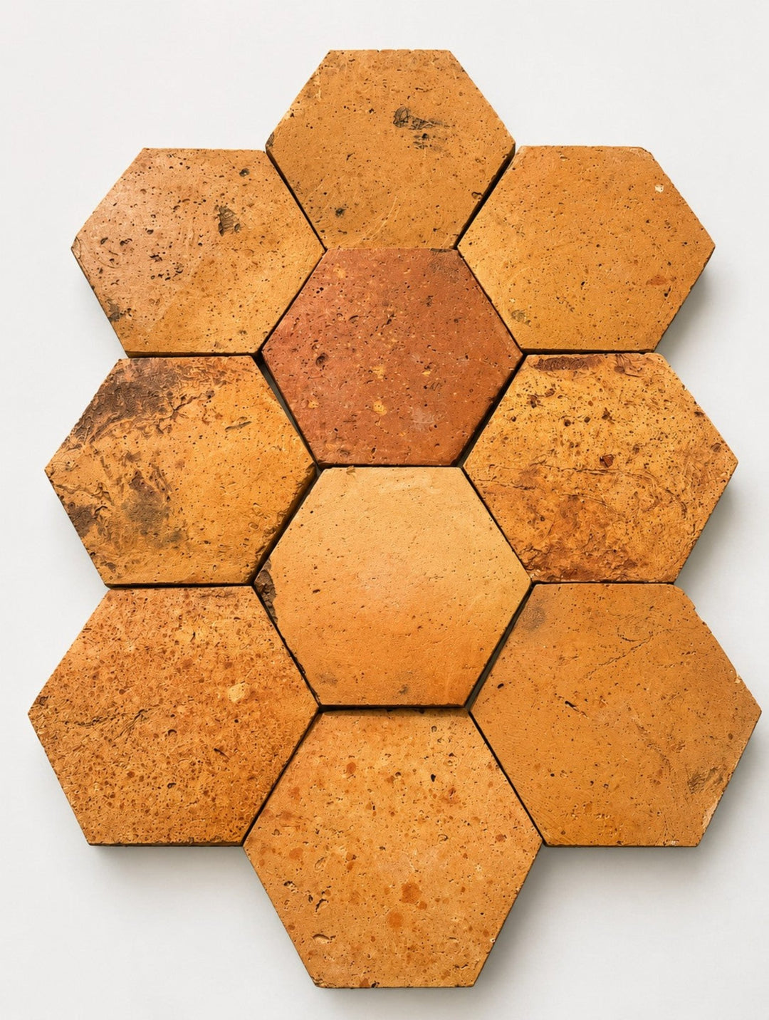 Reclaimed Terracotta Hexagonal Floor Tiles – Pre-Sealed 15 × 17 × 1.5 cm - Baked Earth