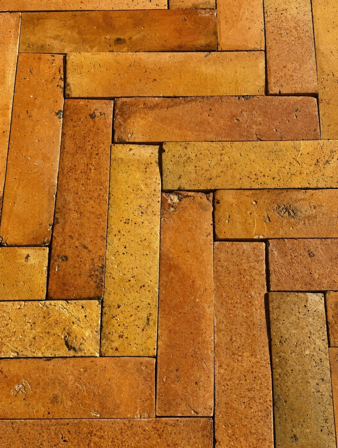 Reclaimed Terracotta Parquet Floor Tiles, Pre-Sealed – 7.3 × 30 × 1.5 cm - Baked Earth