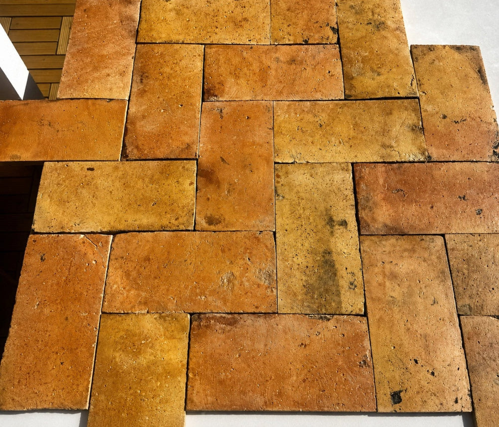Reclaimed Terracotta Rectangular Floor Tiles – Pre-Sealed 15 × 30 × 1.5 cm - Baked Earth