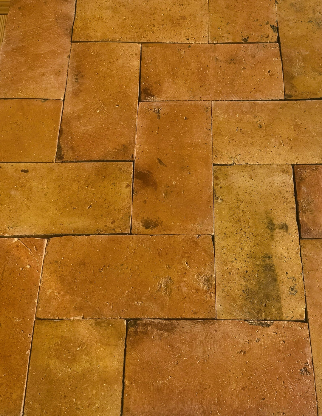 Reclaimed Terracotta Rectangular Floor Tiles – Pre-Sealed 15 × 30 × 1.5 cm - Baked Earth