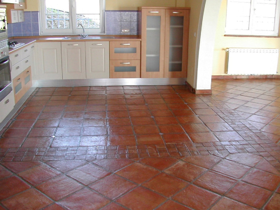 Rustic Presealed Terracotta Tiles 20 x 20 x 2.3cm - Baked Earth