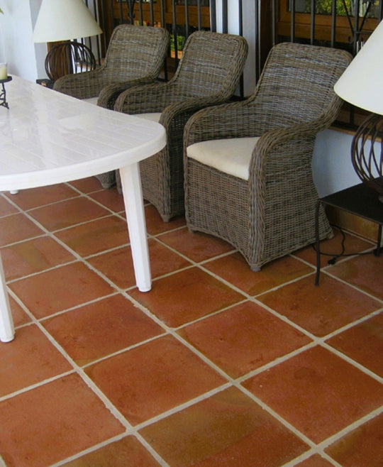 Rustic Presealed Terracotta Tiles 40 x 40 x 2.3cm - Baked Earth