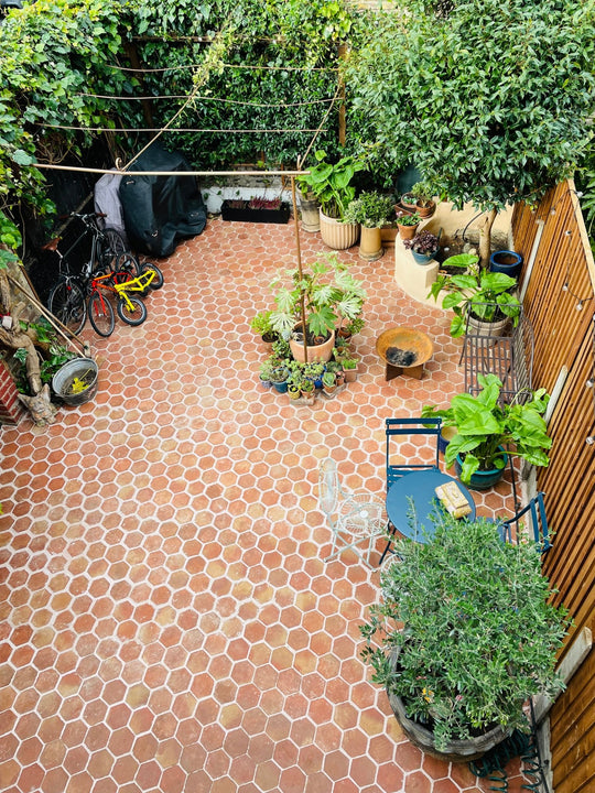 Rustic Terracotta Hexagonal Tiles 20 x 20 x 2cm - Baked Earth