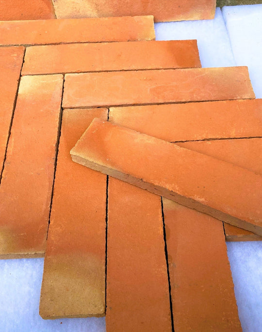 Rustic Unsealed Terracotta Parquet Thin Tiles 7.5 x 30 x 1cm - Baked Earth