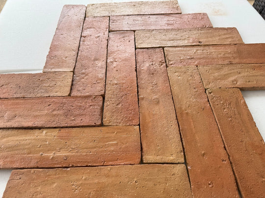 Saint Martin Pale Presealed Terracotta Parquet Tiles 7.5 x 30.5 x 1cm - Baked Earth