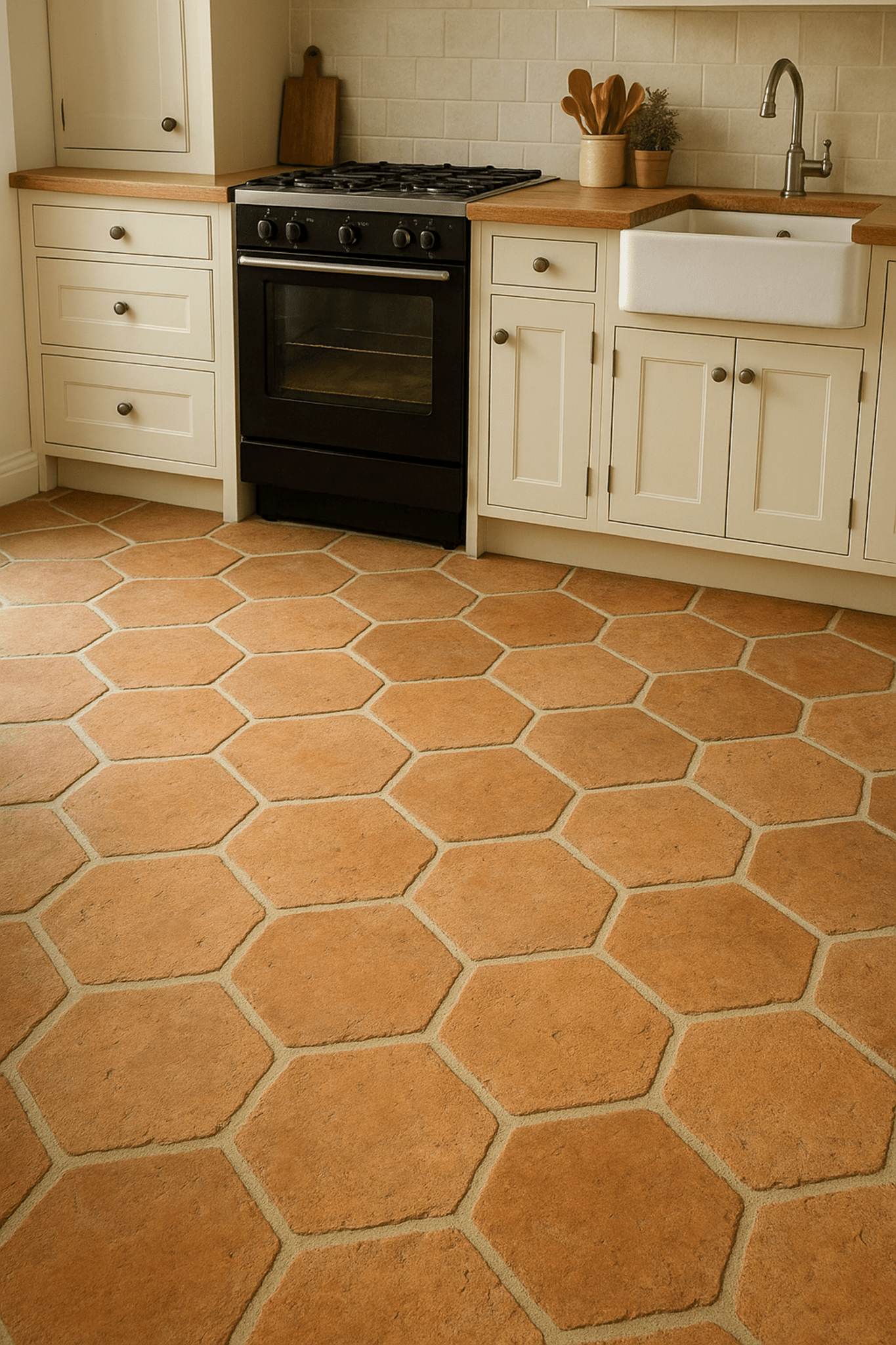 Saint Martin Pale Terracotta Hexagonal Tiles 15 x 15 x 2cm - Baked Earth