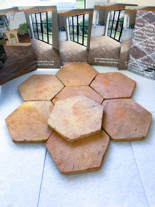 Saint Martin Pale Terracotta Hexagonal Tiles 20 x 20 x 2cm - Baked Earth