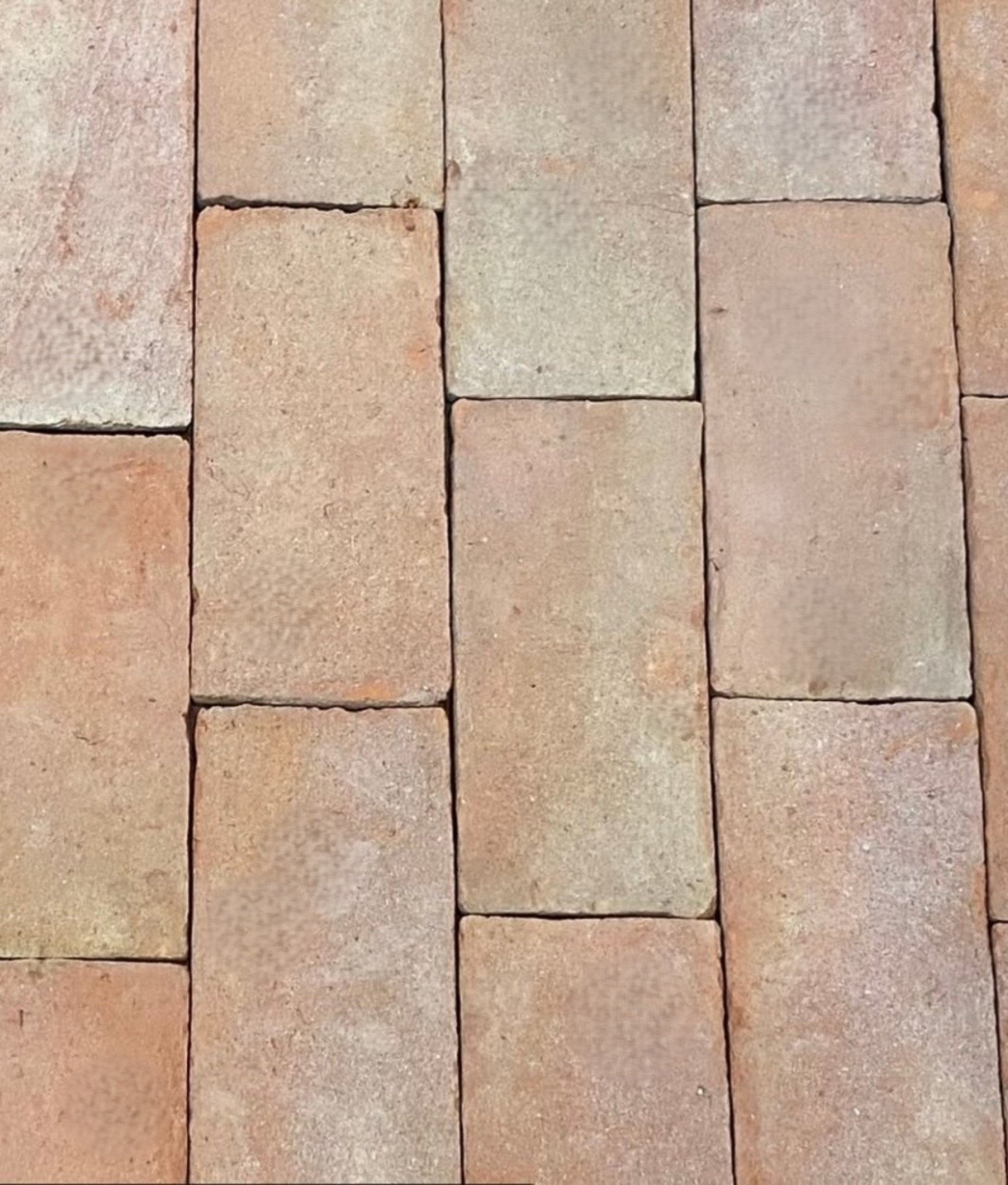 Saint Martin Pale Terracotta Thin Brick Tiles 12 x 24 x 1cm - Baked Earth