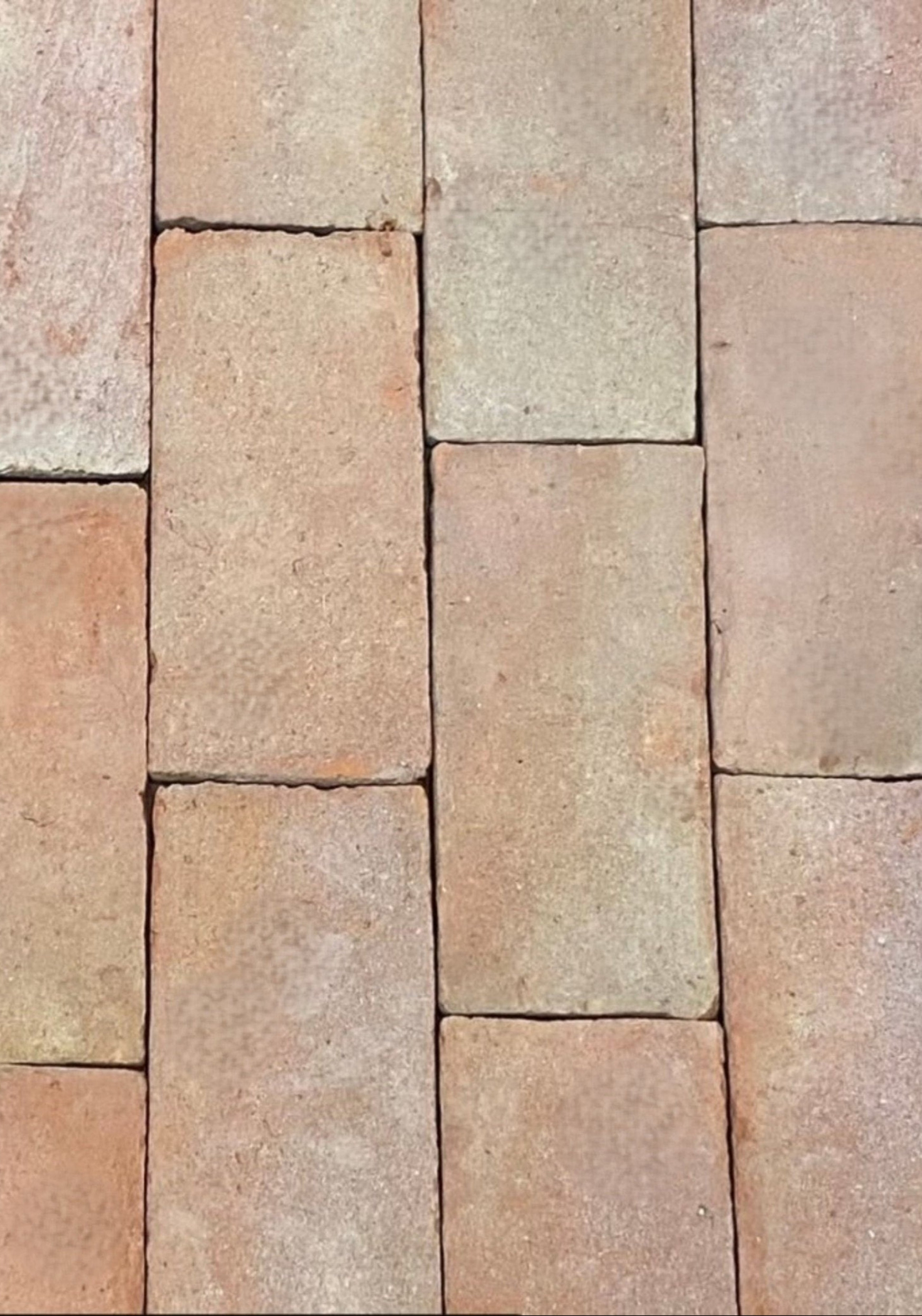 Saint Martin Pale Terracotta Thin Brick Tiles 12 x 24 x 1cm - Baked Earth