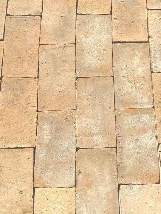 Saint Martin Pale Terracotta Thin Metro Tiles 10 x 20 x 1 cm - Baked Earth