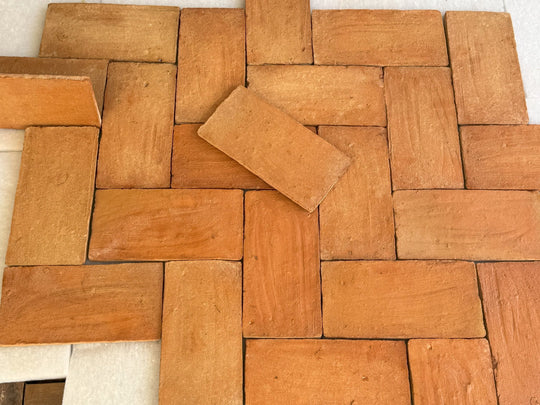 Saint Martin Presealed Terracotta Brick Tiles 12 x 24 x 1cm - Baked Earth