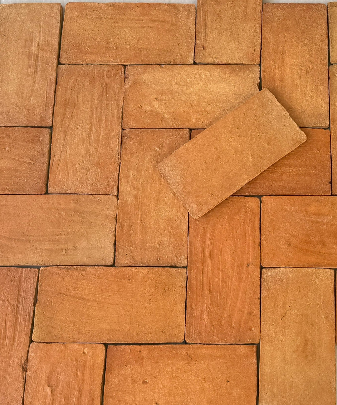 Saint Martin Presealed Terracotta Brick Tiles 12 x 24 x 1cm - Baked Earth