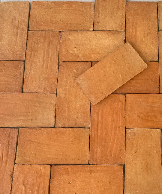 Saint Martin Presealed Terracotta Brick Tiles 12 x 24 x 1cm - Baked Earth