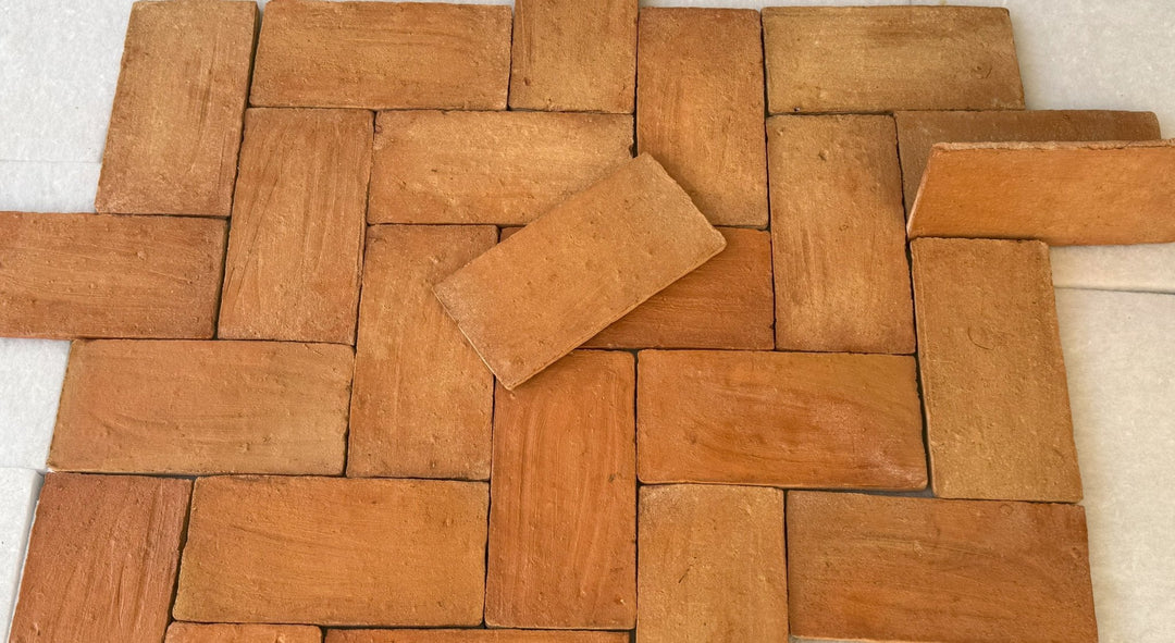 Saint Martin Presealed Terracotta Brick Tiles 12 x 24 x 1cm - Baked Earth