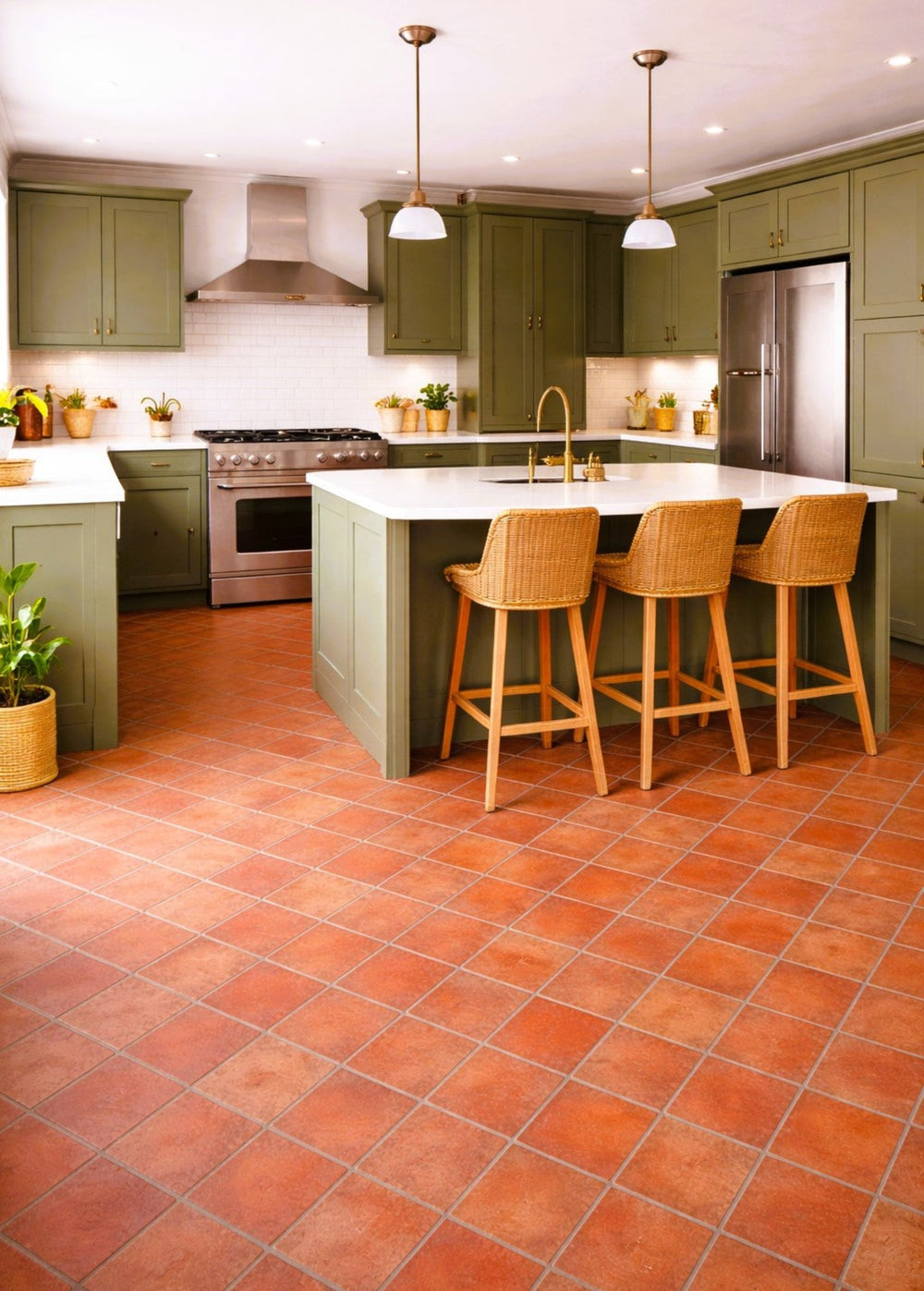 Saint Rossa Rustic Handmade Terracotta Square Tiles 20 x 20 x 2cm - Baked Earth