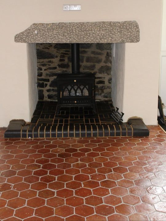 Saint Rossa Rustic Presealed Terracotta Hexagonal Floor Tiles 15 x 15 x 2 cm - Baked Earth