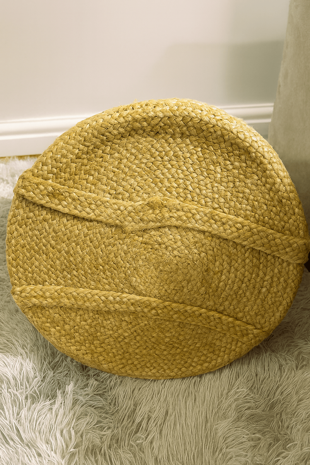 Sonali (Golden) Braided Jute Laundry Basket – Large - Baked Earth