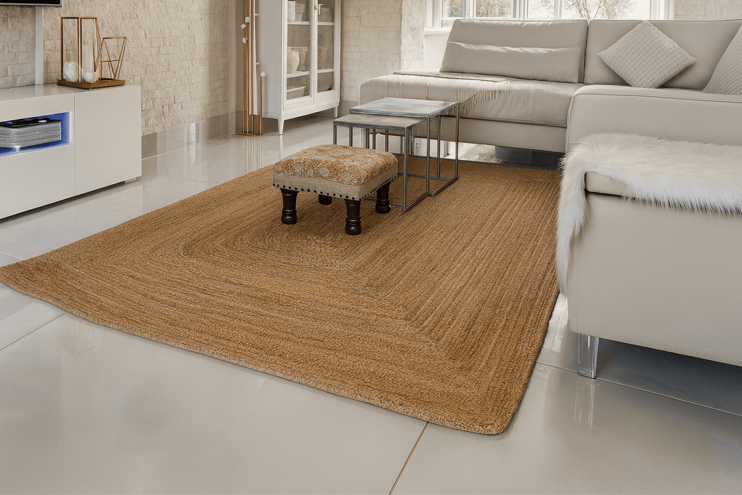 Sonali (Golden) Braided Jute Rug – 200 × 300 cm - Baked Earth