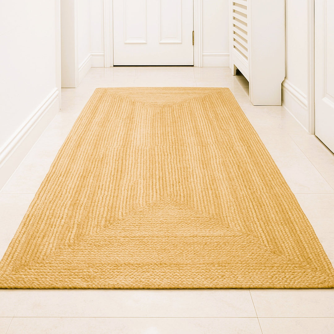 Sonali (Golden) Braided Jute Runner – 80 × 300 cm - Baked Earth