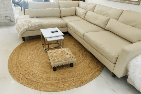 Sonali (Golden) Braided Round Jute Rug – 200 cm - Baked Earth