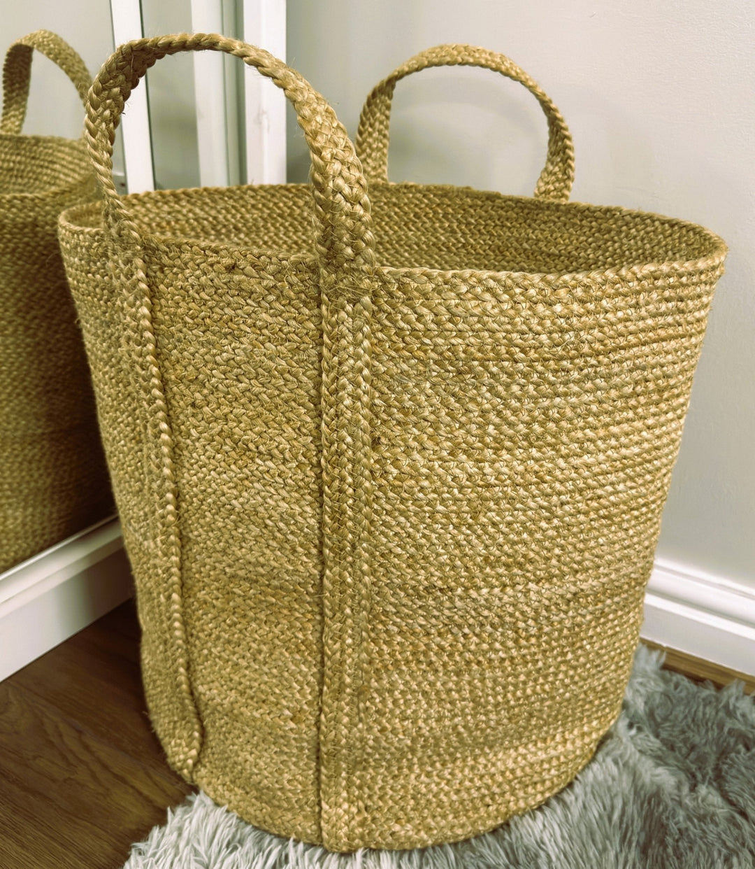 Sonali Natural Braided Jute Laundry Basket (Large) - Baked Earth